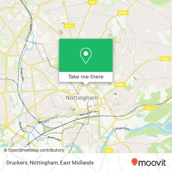 Druckers, Nottingham, North Church Street map