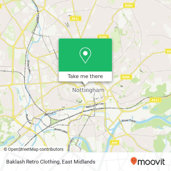Baklash Retro Clothing, 2 Norfolk Place Nottingham Nottingham NG1 2AA map