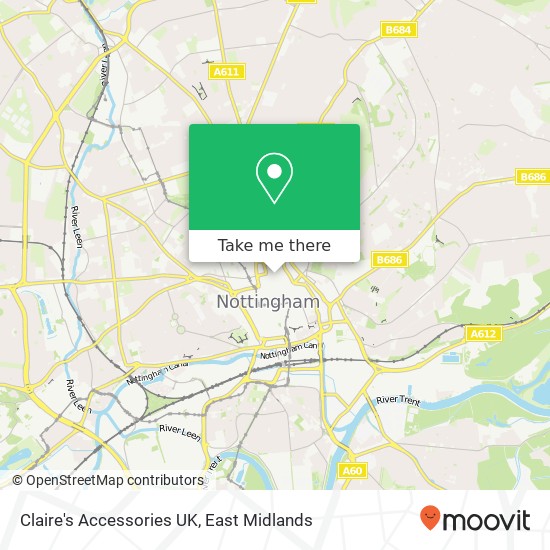 Claire's Accessories UK, Milton Street Nottingham Nottingham NG1 3QA map
