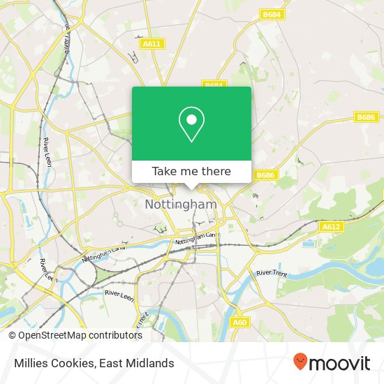 Millies Cookies, Victoria Centre Nottingham Nottingham NG1 3 map