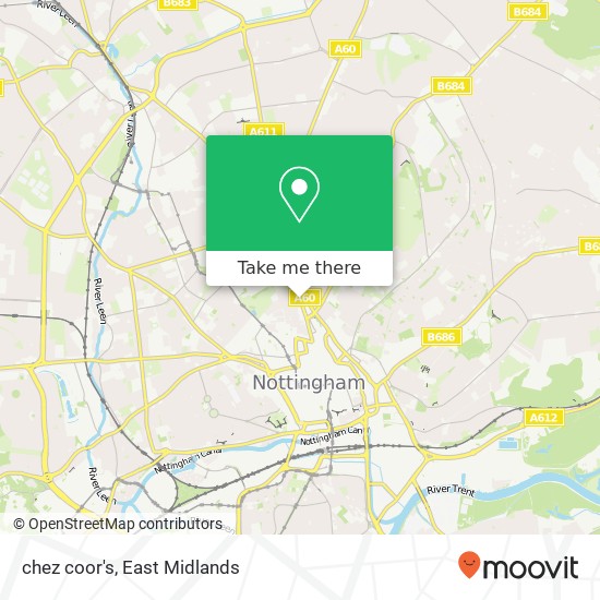 chez coor's, 121 Mansfield Road Nottingham Nottingham NG1 3 map