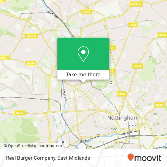 Real Burger Company, 64 Gregory Boulevard Radford Nottingham NG7 5JD map