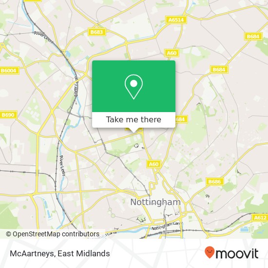 McAartneys, Gregory Boulevard Forest Fields Nottingham NG7 6 map