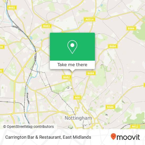 Carrington Bar & Restaurant, Mansfield Road Carrington Nottingham NG5 1 map