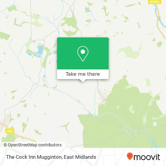 The Cock Inn Mugginton map
