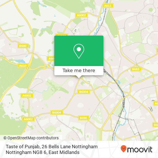 Taste of Punjab, 26 Bells Lane Nottingham Nottingham NG8 6 map