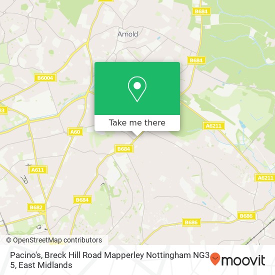 Pacino's, Breck Hill Road Mapperley Nottingham NG3 5 map