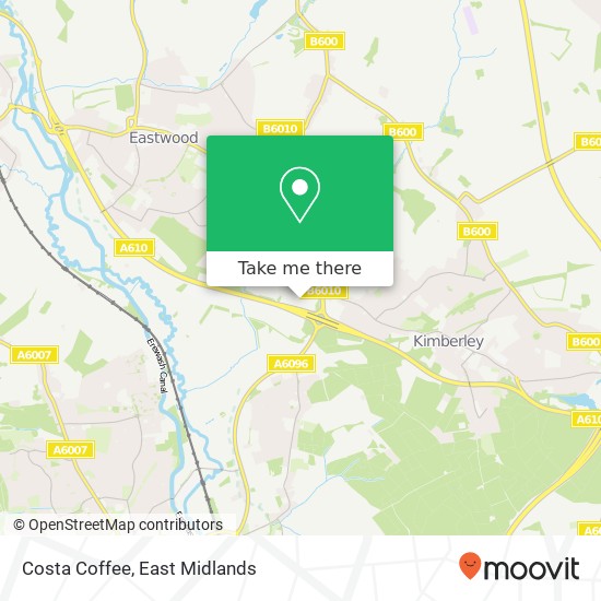 Costa Coffee, Awsworth Nottingham NG16 2 map