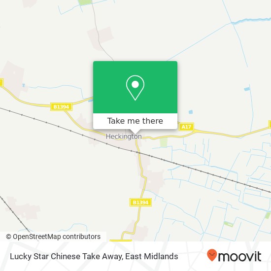 Lucky Star Chinese Take Away, 6W Eastgate Heckington Sleaford NG34 9 map