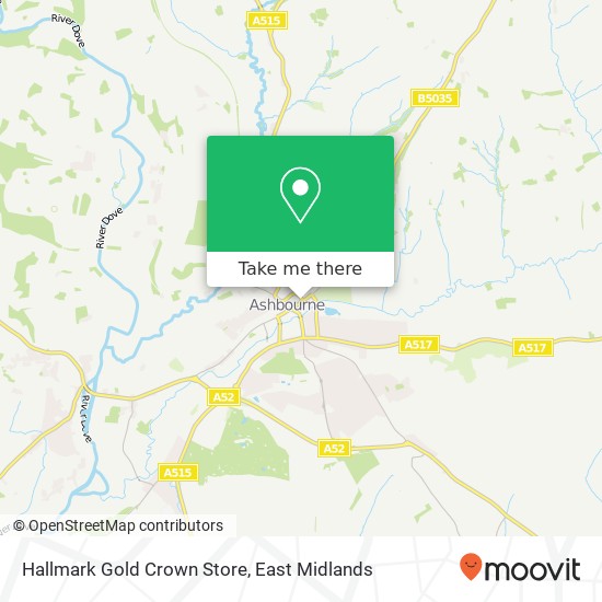 Hallmark Gold Crown Store, St John Street Ashbourne Ashbourne DE6 1 map