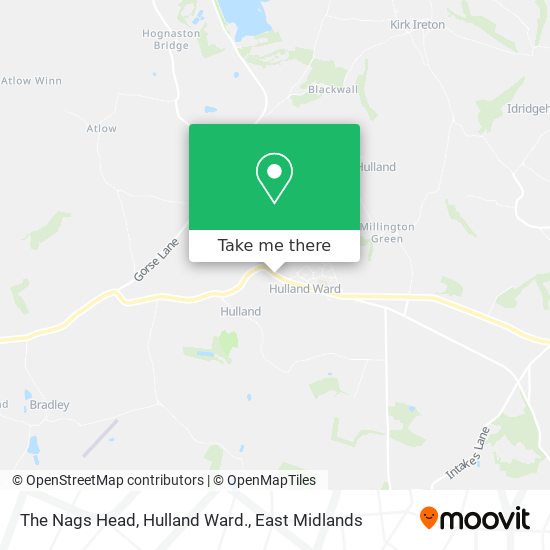 The Nags Head, Hulland Ward. map