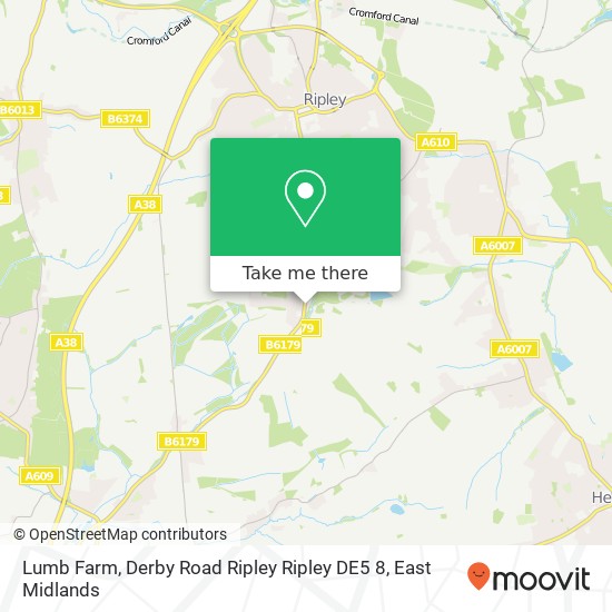 Lumb Farm, Derby Road Ripley Ripley DE5 8 map