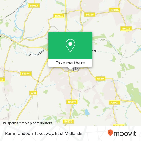 Rumi Tandoori Takeaway, 18 Church Street Ripley Ripley DE5 3 map