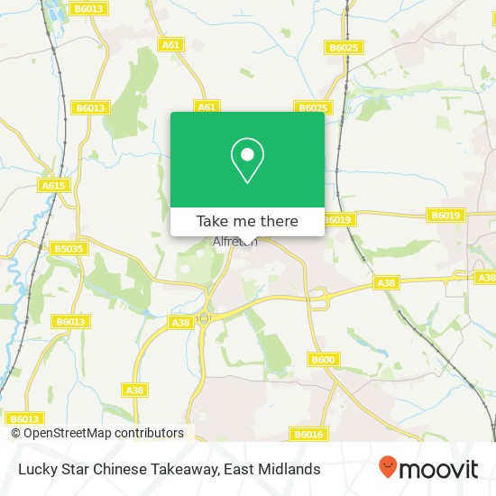 Lucky Star Chinese Takeaway, Chapel Street Alfreton Alfreton DE55 7 map