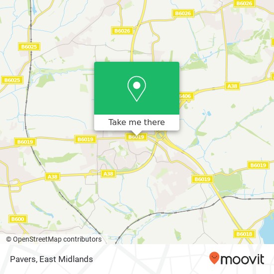Pavers, Mansfield Road South Normanton Alfreton DE55 2 map