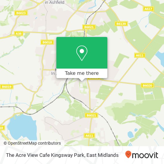 The Acre View Cafe Kingsway Park, Hodgkinson Road Kirkby in Ashfield Nottingham NG17 7 map