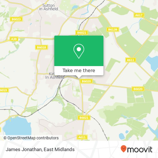 James Jonathan, Lowmoor Road Kirkby in Ashfield Nottingham NG17 7 map
