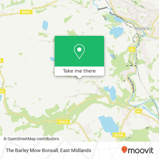 The Barley Mow Bonsall, The Dale Bonsall Matlock DE4 2 map