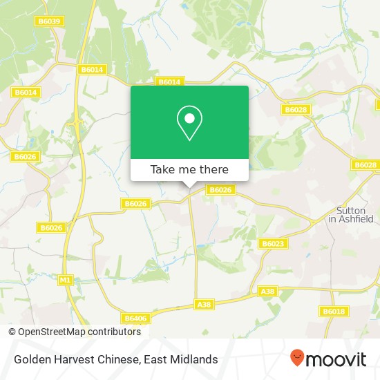 Golden Harvest Chinese, 22 Main Street Huthwaite Sutton in Ashfield NG17 2 map