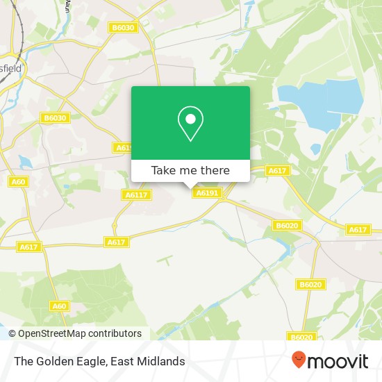 The Golden Eagle, Sherwood Avenue Rainworth Mansfield NG18 4 map