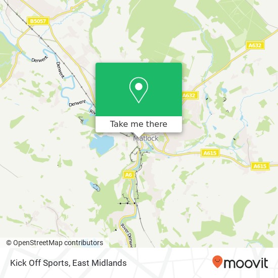 Kick Off Sports, Dale Road Matlock Matlock DE4 3 map