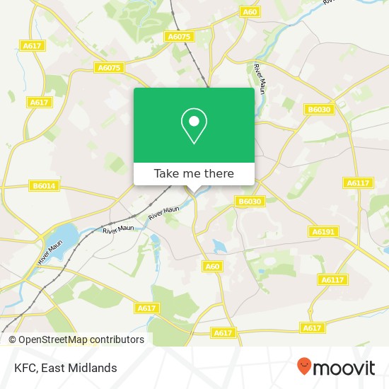 KFC, Nottingham Road Mansfield Mansfield NG18 1 map