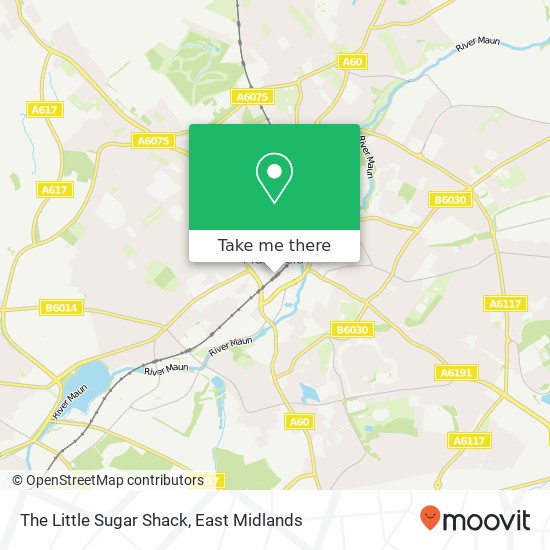 The Little Sugar Shack, Queen Street Mansfield Mansfield NG18 1 map