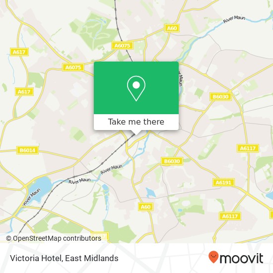 Victoria Hotel, Albert Street Mansfield Mansfield NG18 1 map