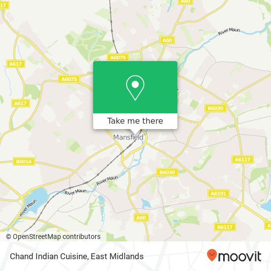Chand Indian Cuisine, Toothill Road Mansfield Mansfield NG18 1NW map
