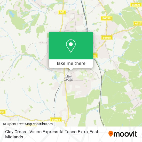 Clay Cross - Vision Express At Tesco Extra map