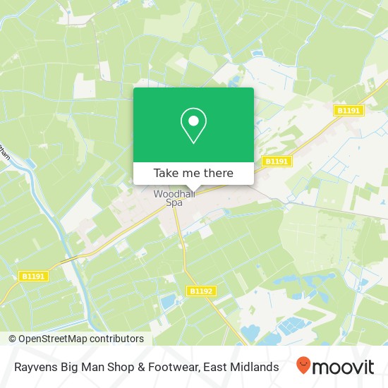 Rayvens Big Man Shop & Footwear, The Broadway Woodhall Spa Woodhall Spa LN10 6ST map