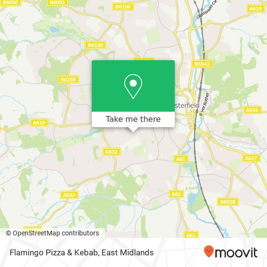 Flamingo Pizza & Kebab, Walton Drive Chesterfield Chesterfield S40 2PR map