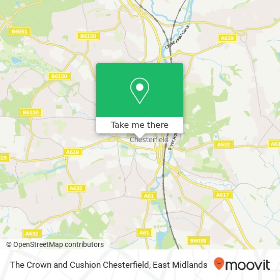 The Crown and Cushion Chesterfield map