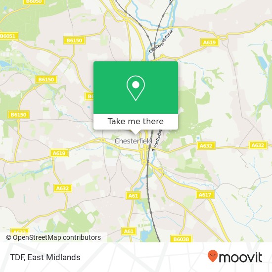 TDF, 7 Stephenson Place Chesterfield Chesterfield S40 1XP map