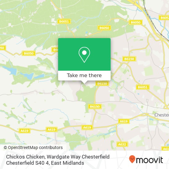 Chickos Chicken, Wardgate Way Chesterfield Chesterfield S40 4 map