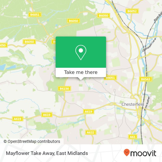 Mayflower Take Away, Cuttholme Way Chesterfield Chesterfield S40 4 map