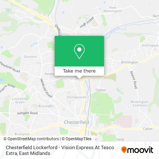 Chesterfield Lockerford - Vision Express At Tesco Extra map