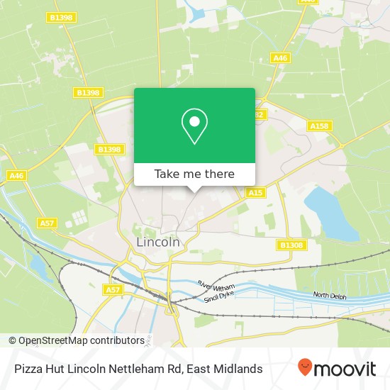 Pizza Hut Lincoln Nettleham Rd, Nettleham Road Lincoln Lincoln LN2 1RW map