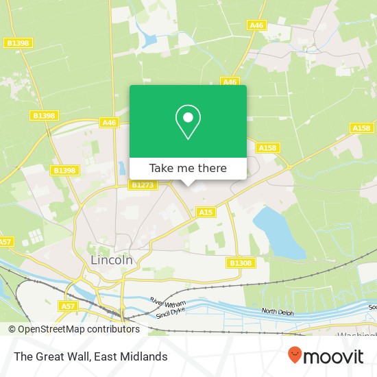 The Great Wall, 38 Lamb Gardens Lincoln Lincoln LN2 4 map