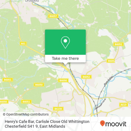 Henry's Cafe Bar, Carlisle Close Old Whittington Chesterfield S41 9 map