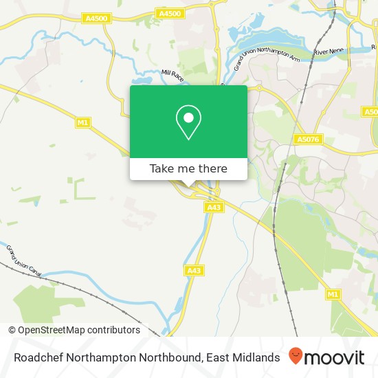Roadchef Northampton Northbound map