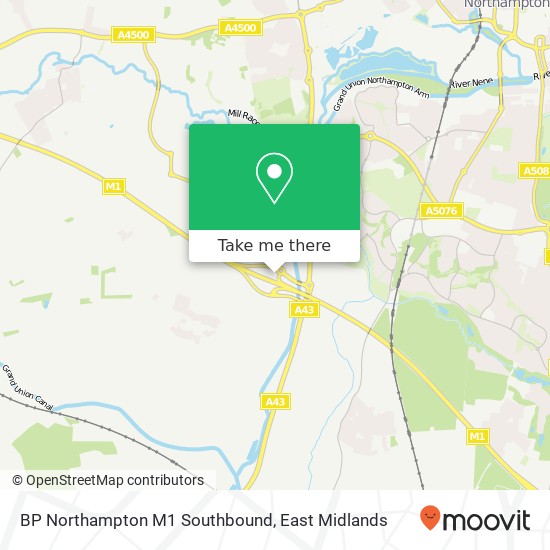 BP Northampton M1 Southbound map