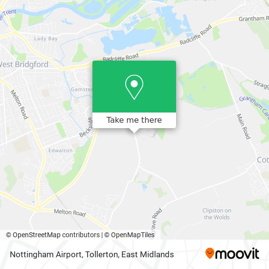 Nottingham Airport, Tollerton map
