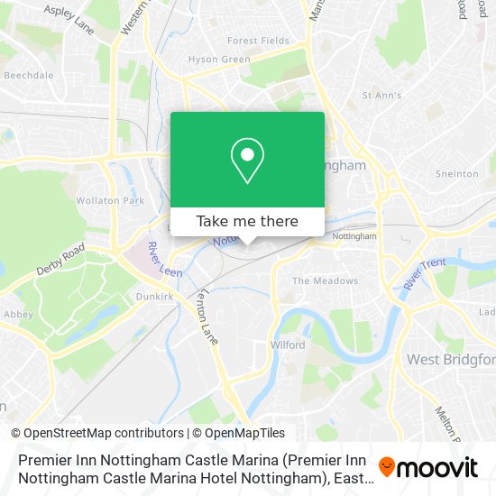 Premier Inn Nottingham Castle Marina map