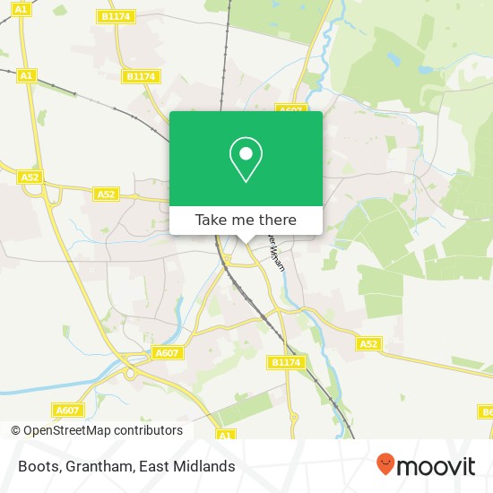 Boots, Grantham map