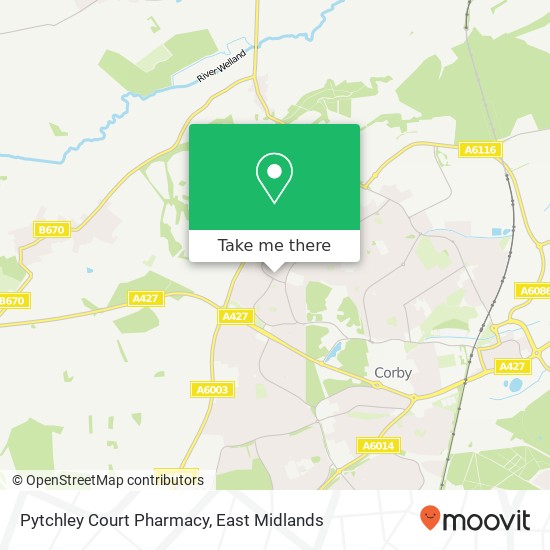 Pytchley Court Pharmacy map