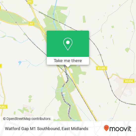 Watford Gap M1 Southbound map
