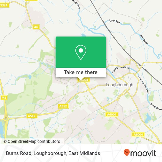Burns Road, Loughborough map