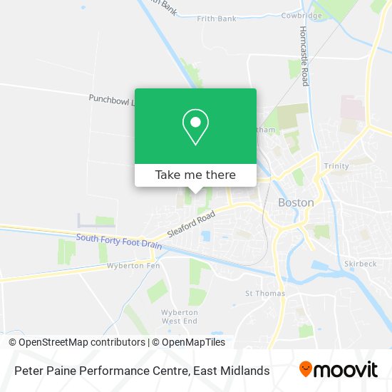 Peter Paine Performance Centre map