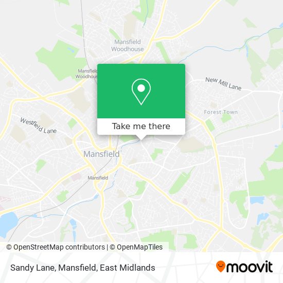 Sandy Lane, Mansfield map